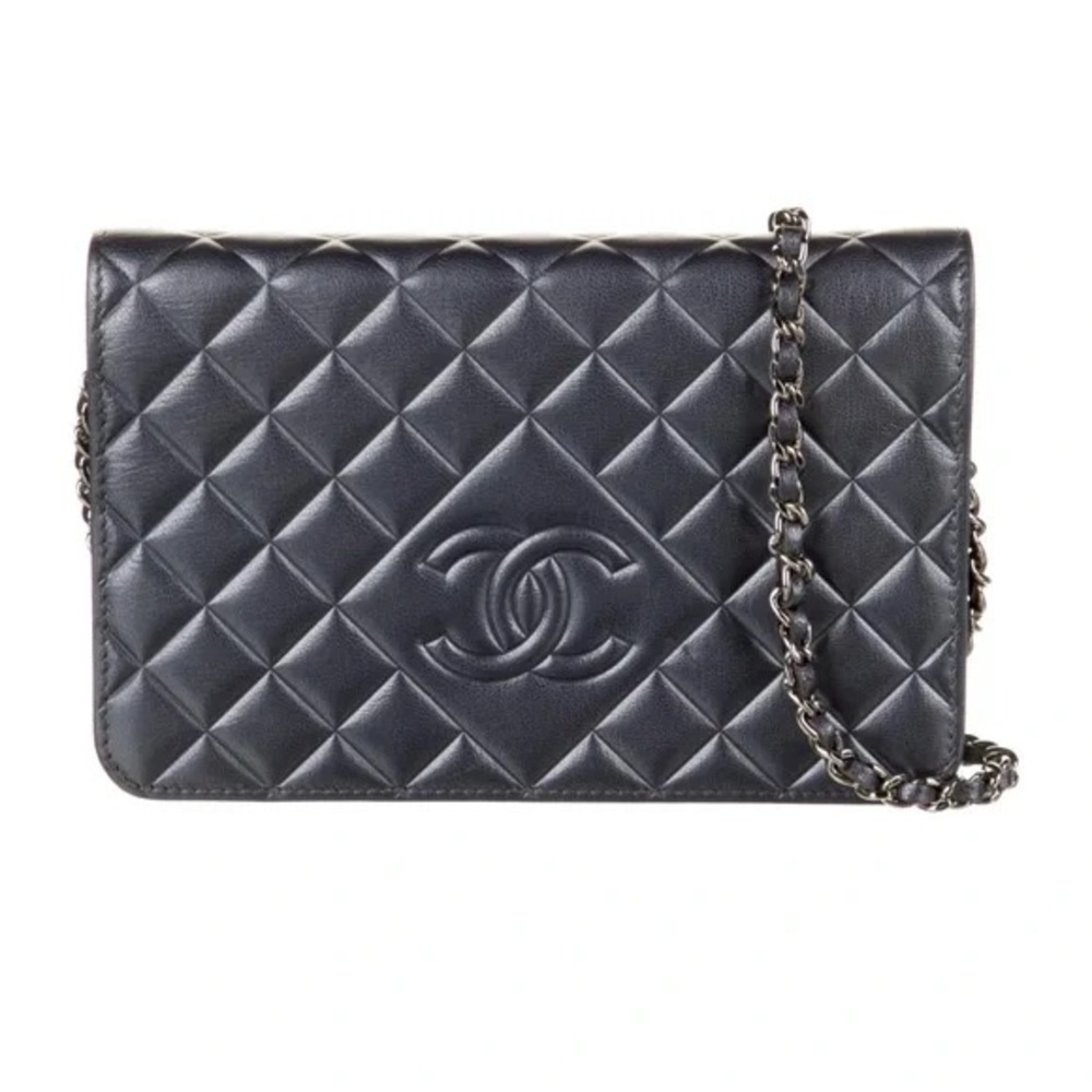 Chanel Black Quilted Leather Chain Bag WOC